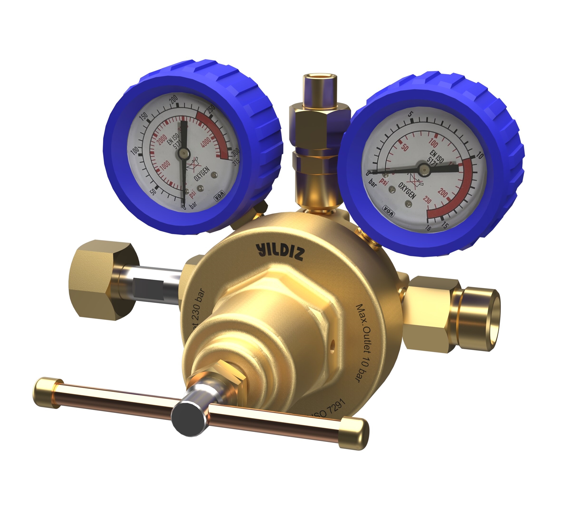 Oxygen High Flow Pressure Regulator 10 Bar