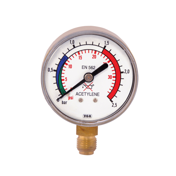 Yıldız Gaz Armatürleri Acetylene Outlet Pressure Gauges (Manometers) 02,5 Bar